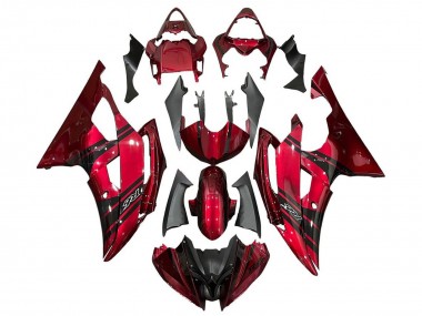 Großhandel Yamaha YZF R6 Motorrad Verkleidung 2008-2016 - Rot Schwarz Streifen
