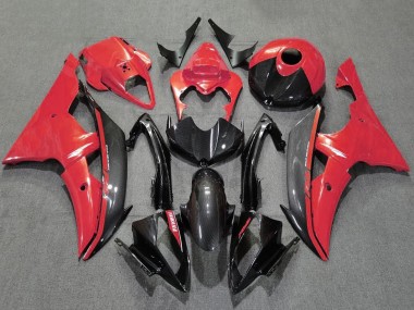 Großhandel Yamaha YZF R6 Motorrad Verkleidung 2008-2016 - Rot Schwarz Carbonfaser Stil