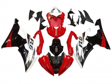 Großhandel Yamaha YZF R6 Motorrad Verkleidung Kit 2008-2016 - Weiss Rot Glanzendes Schwarz