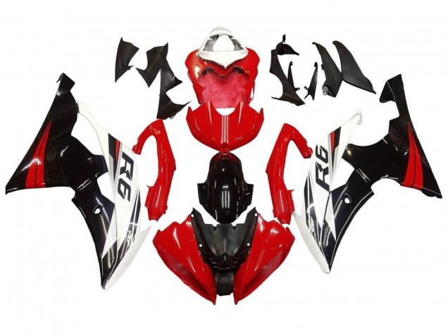 Großhandel Yamaha YZF R6 Motorrad Verkleidung Kit 2008-2016 - Weiss Rot Glanzendes Schwarz