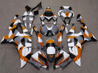Großhandel Yamaha YZF R6 Motorrad Verkleidung 2008-2016 - Weiss Orange Grau Schwarz Camouflage