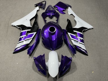 Großhandel Yamaha YZF R6 Motorrad Verkleidung 2008-2016 - Weiss Lila Schwarz Streifen