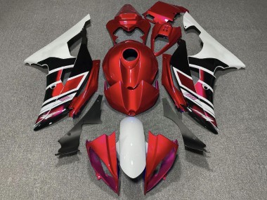 Großhandel Yamaha YZF R6 Motorrad Verkleidung 2008-2016 - Weiss Rot Glanzendes Schwarz Streifen
