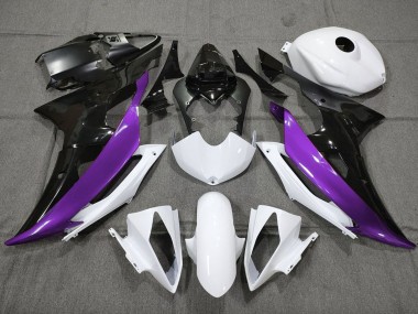 Großhandel Yamaha YZF R6 Motorrad Verkleidung 2008-2016 - Weiss Lila Glanzendes Schwarz