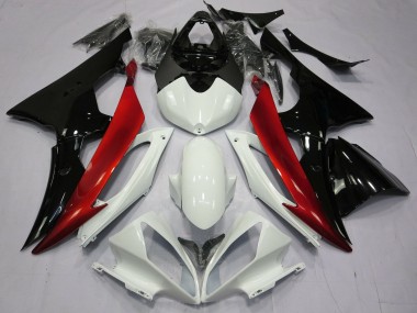Großhandel Yamaha YZF R6 Motorrad Verkleidung 2008-2016 - Weiss Rot Glanzendes Schwarz