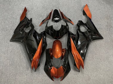 Großhandel Yamaha YZF R6 Motorrad Verkleidung 2017-2023 - Orange Glanzendes Schwarz