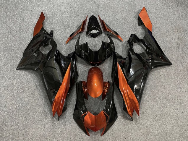 Großhandel Yamaha YZF R6 Motorrad Verkleidung 2017-2023 - Orange Glanzendes Schwarz