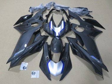 Großhandel Yamaha YZF R6 Motorrad Verkleidung 2017-2023 - Silber Blau Schwarz Kunst Carbonfaser
