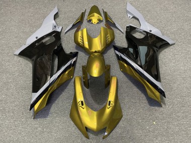 Großhandel Yamaha YZF R6 Motorrad Verkleidung 2017-2023 - Grau Gold Glanzendes Schwarz