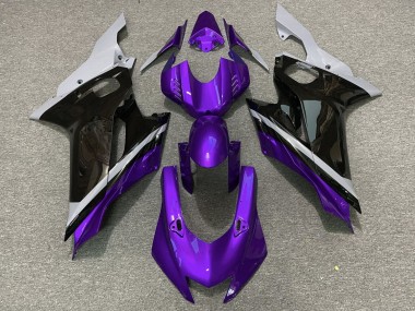 Großhandel Yamaha YZF R6 Motorrad Verkleidung 2017-2023 - Grau Lila Glanzendes Schwarz