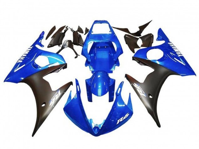 Großhandel Yamaha YZF R6 Motorrad Verkleidung 2003-2004 - Blau Matt Schwarz Weiss Aufkleber