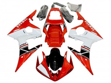 Großhandel Yamaha YZF R6 Motorrad Verkleidung 2003-2004 - Rot Weiss Glanzendes Schwarz Streifen