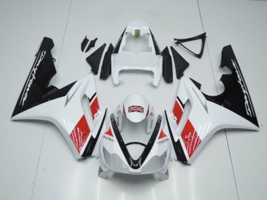 Großhandel Triumph Daytona 675 Triple Motorrad Verkleidung 2006-2008 - Weiss Rot Glanzendes Schwarz