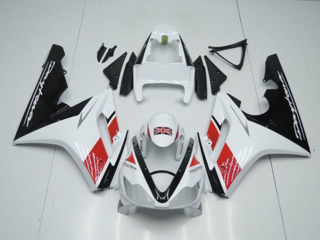 Großhandel Triumph Daytona 675 Triple Motorrad Verkleidung 2006-2008 - Weiss Rot Glanzendes Schwarz