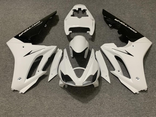 Großhandel Triumph Daytona 675 Triple Motorrad Verkleidung 2006-2008 - Weiss Glanzendes Schwarz