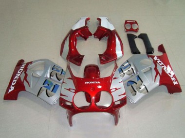 Großhandel Honda CBR250RR MC19 Motorrad Verkleidung 1988-1989 - Silber Weiss Rot