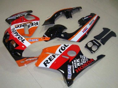 Großhandel Honda CBR250RR MC19 Motorrad Verkleidung 1988-1989 - Orange Weiss Rot Glanzendes Schwarz Repsol