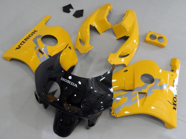Großhandel Honda CBR250RR MC22 Motorrad Verkleidung Kit 1990-1998 - Gelb Glanzendes Schwarz