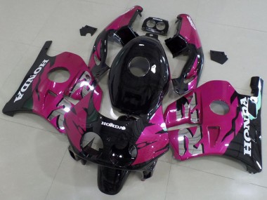 Großhandel Honda CBR250RR MC22 Motorrad Verkleidung Kit 1990-1998 - Rosa Glanzendes Schwarz