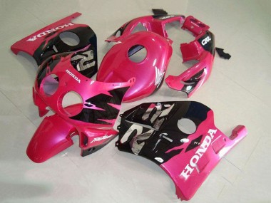 Großhandel Honda CBR250RR MC22 Motorrad Verkleidung 1990-1998 - Rosa Glanzendes Schwarz