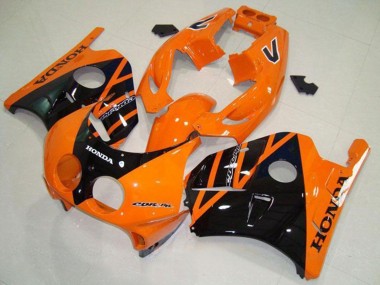 Großhandel Honda CBR250RR MC22 Motorrad Verkleidung 1990-1998 - Orange Glanzendes Schwarz