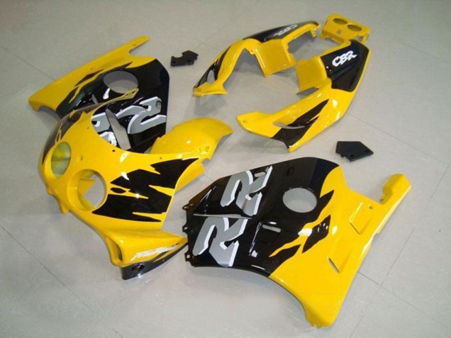Großhandel Honda CBR250RR MC22 Motorrad Verkleidung 1990-1998 - Gelb Glanzendes Schwarz