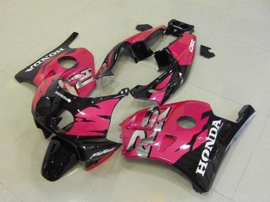 Großhandel Honda CBR250RR MC22 Motorrad Verkleidung 1990-1998 - Rosa Glanzendes Schwarz