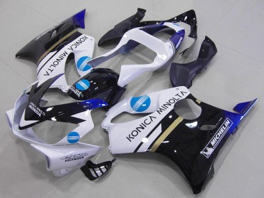Großhandel Honda CBR600 F4i Motorrad Verkleidung 2001-2003 - Weiss Blau Glanzendes Schwarz Konica Minolta