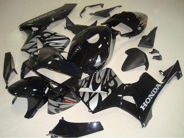 Großhandel Honda CBR600RR Motorrad Verkleidung 2005-2006 - Glanzendes Schwarz Silber mit Flamme