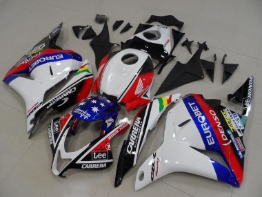 Großhandel Honda CBR600RR Motorrad Verkleidung 2009-2012 - Weiss Rot Blau Glanzendes Schwarz EuroBet Lee Stern