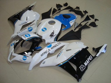 Großhandel Honda CBR600RR Motorrad Verkleidung 2009-2012 - Weiss Blau Glanzendes Schwarz Konica Minolta
