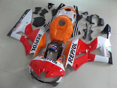 Großhandel Honda CBR600RR Motorrad Verkleidung Kit 2013-2023 - Orange Weiss Rot Glanzendes Schwarz Repsol