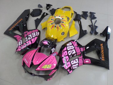 Großhandel Honda CBR600RR Motorrad Verkleidung 2013-2023 - Gelb Rosa Glanzendes Schwarz Rossi 46