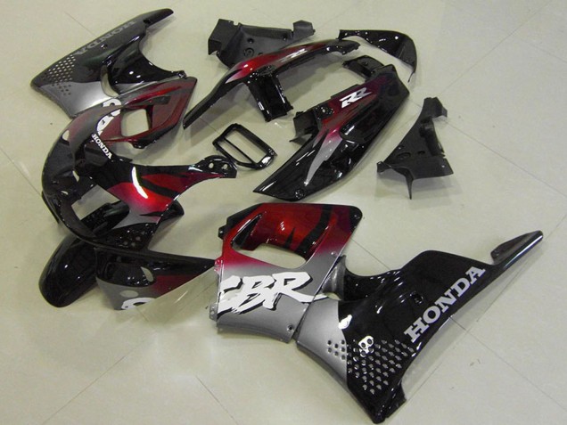 Großhandel Honda CBR900RR 893 Motorrad Verkleidung 1996-1997 - Silber Kastanienbraun Rot Glanzendes Schwarz