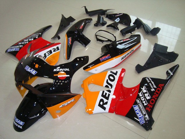 Großhandel Honda CBR900RR 919 Motorrad Verkleidung 1998-1999 - Orange Weiss Rot Glanzendes Schwarz Repsol