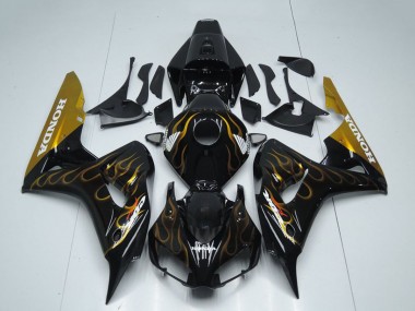 Großhandel Honda CBR1000RR Motorrad Verkleidung 2006-2007 - Glanzendes Schwarz Gold Flamme