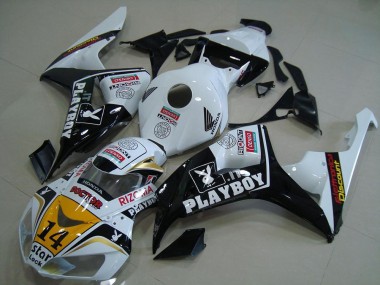 Großhandel Honda CBR1000RR Motorrad Verkleidung 2006-2007 - Weiss Gelb Glanzendes Schwarz Denso Playboy 14