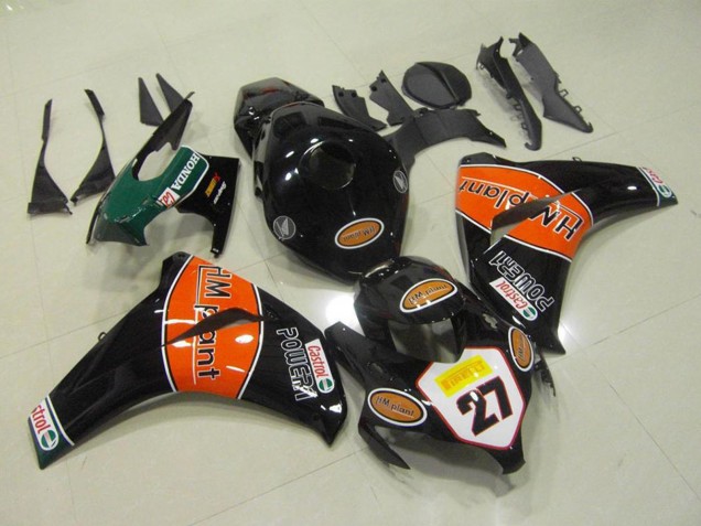 Großhandel Honda CBR1000RR Motorrad Verkleidung 2008-2011 - Glanzendes Schwarz Orange HM Plant 27