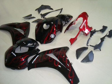 Großhandel Honda CBR1000RR Motorrad Verkleidung 2008-2011 - Glanzendes Schwarz Rot Flamme Rennen