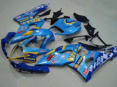 Großhandel Suzuki GSXR 1000 Motorrad Verkleidung 2005-2006 - Blau Gold Rizla