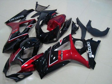 Großhandel Suzuki GSXR 1000 Motorrad Verkleidung 2007-2008 - Rot Glanzendes Schwarz