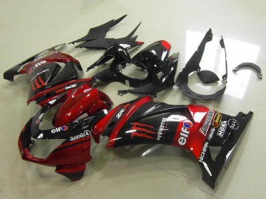 Großhandel Kawasaki ZX250R Motorrad Verkleidung 2008-2012 - Bonbon Rot Glanzendes Schwarz Elf Touch4 Monster