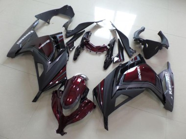 Großhandel Kawasaki ZX300R Motorrad Verkleidung 2013-2018 - Kastanienbraun Rot Matt Grau