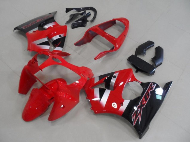 Großhandel Kawasaki ZX6R Motorrad Verkleidung 2000-2002 - Rot Silber Glanzendes Schwarz OEM Stil