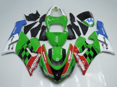 Großhandel Kawasaki ZX6R Motorrad Verkleidung 2005-2006 - Weiss Grun Rot Blau Schwarz Motocard
