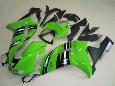 Großhandel Kawasaki ZX6R Motorrad Verkleidung 2007-2008 - Grun und Silber Streifen