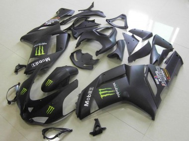 Großhandel Kawasaki ZX6R Motorrad Verkleidung 2007-2008 - Matt Schwarz Monster