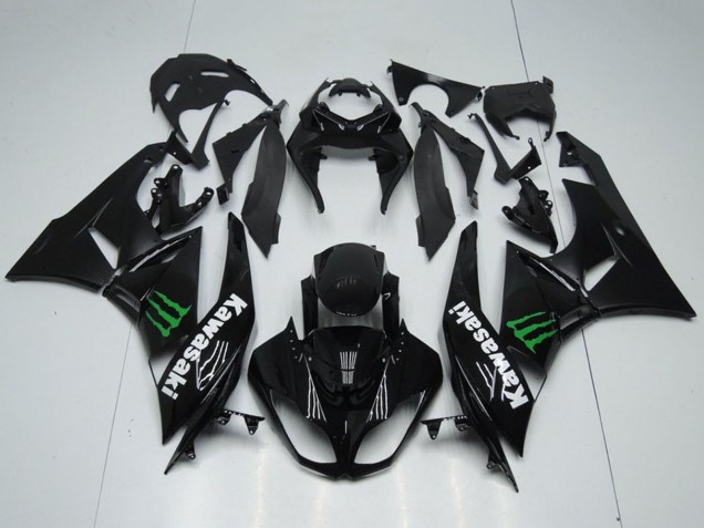 Großhandel Kawasaki ZX6R Motorrad Verkleidung 2009-2012 - Glanzendes Schwarz Grun Monster