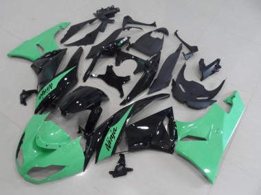 Großhandel Kawasaki ZX6R Motorrad Verkleidung 2009-2012 - Hellgrun Glanzendes Schwarz