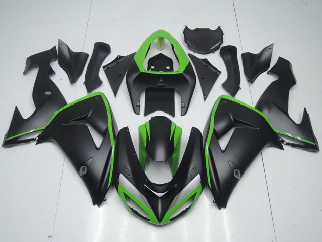Großhandel Kawasaki ZX10R Motorrad Verkleidung 2006-2007 - Grun Matt Schwarz